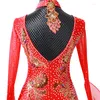 Vêtements de scène personnaliser robe de danse de salon robes de valse Standard compétition sur mesure MD588