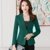 Kvinnors kostymer blazers gul kostym höstjacka för kvinnor solid smal affärs blazer damer svarta rockar koreanska kontor green blazer casual coat mujer 230311