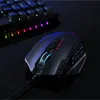 n Impact M908 Wired Laser Gaming Mouse 12400 DPI com 19 botões programáveis ​​e RGB LED alta precisão para MMO