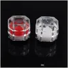 Favor Holders Acrylic Crystal Clear Ring Box Transparent Black White Red Stud Earring Jewelry Case Gift Boxes Packaging Drop Deliver Dhhff