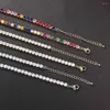 Choker hiphop isad ut tenniskedjan halsband för män kvinnor lyxiga kubiska zirkonkristall korta stenhals tillbehör smycken OHN016