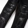 Black Tracksuits Punk Slim Men's 2pcs Jeans Sets Slant Zipper Denim Jacket and Ripped Patch Stretch Pants High Street Trendy Men Clothing