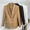 Kvinnors kostymer Blazers Autumn and Winter High-End Women's Suits Classic Green Fruit Collar Liten kostym Jacka Coat Högkvalitativ Kvinnor Blazer 230311