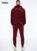 Herrspårsperioder Yesmola Spring Autumn Velvet Sport Suit Man Plus Velor Thick Hoodies Panties Warm Sweatshirt Sportkläder Tracksuit Set 230311