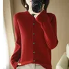 Women's Knits Tees Cashmere Cardigan's Oneck Single Breasted Lady Knitwear Tops Solid Femme Cardigan 230311