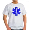 Męskie koszule zabawne EMS Acronims Star of Life Emblem Sanimedic Shirt. Bawełniane t-shirty z krótkim rękawem luźne top s-3xl