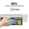 V600 Gaming Keyboard 96 Keys Compact RGB LED Backbellit Film Keyboards USB Wired Membrane Keyboards for Gamer PC Computer Desktop