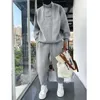 Survêtements pour hommes Survêtement 2 pièces Ensemble Hip Hop Vêtements de sport Vêtements de mode Couleur unie Survêtement Jogging Suit Vêtements de course 230311