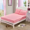 Yatak Setleri 1 PCS Polyester Katı Tabakalı Yatak Elastik Bant Yatağı ile Dört Köşe Kapak Kapak