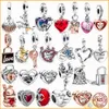 Pandora S925 Pure Silver Red Love Medal Charm Is Suitable for Primitive DIY Lady Bracelet Jewelry Production