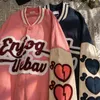 Damesjacks Letter Grafische Harajuku -jas vrouwen Fairy Grunge Zipper Casual Varsity Jacket Cyber ​​Y2K Esthetische Gotische kleding Koreaans