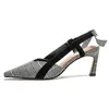 Dress Shoes The Summer 2023 Style Pointy Plaids High-heeled Sandals With Bows For Women's Go Strap-heeled