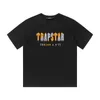 High Street Hip-hop Trapstar Gradient Letter Printing T-shirt de manga curta de algodão casual solto para homens e mulheres de manga curta