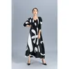 Casual jurken Miyake geplooid 2023 Zomertemperament high-end lange rok losse printen A-lijnjurk vrouw