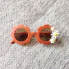 Moderne kinderen fietsen zonnebril Kindergrootte mode ronde bloemen frame brillen met schattige bloemen