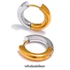 Chic Edelstahl Geometrische Runde Creolen Frauen Gold Silber Farbe Charme Trendy Mode Temperament Schmuck