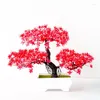 Fleurs décoratives plantes artificielles pin bonsaï petit arbre Pot faux ornements en Pot décoration de la maison El jardin décor