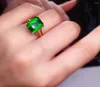 Cluster Rings E406 Tourmaline Ring Fine Jewelry Solid 18K Gold Nature Green Gemstones 7.8ct Diamonds For Women Present