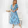 Casual Dresses Elegant Ladies Summer Dress Fashion Print Lace Slim Office Ladies Clothes Short Sleeve Casual Midi Dresses For Women Robe Femme G230311