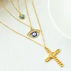 Choker ZHINI Gothic Turkish Evil Blue Eye Gold Hollow Pendant Necklaces For Women Wedding Fashion Jewelry 2023 Collares