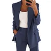 Women's Suits 2023 Fashion Sexy Suit Jacket Solid Color Cotton Turndown Collar Women Long Sleeve Buttons Blazer For Dating Work