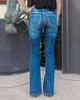 Jeans da donna Donna Moda Slim Pantaloni a vita alta aderenti in denim Jeans a zampa vintage Jeans elasticizzati sexy Pantaloni a matita Jeggings classici femminili 230311