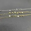 Bracelets mode femmes coréennes double couche de qualité en acier inoxydable vague d'eau chaîne bracelet fin pointu rond fleur bijoux