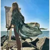 Женские купальные костюмы 2021 Бикини Обеспечения Bohemian Printed Long Cardigan Plus Chiffon Tounic для женщин праздничный пляж Носить сексуальное прикрытие Y230311