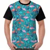 Herr t-skjortor vackra mönsterälskare flamingo grafiska t-shirt män toppar tee kvinnor skjorta rolig tryck o-hals kort ärm tshirts