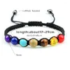 Strand 7 Chakras Bracelet Stone Natural Healing Miço tibetano Yoga Jóias trançadas à mão ajustável para homem /mulher braceletsbangles