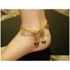 Anklets New Desinger Butterfly Dancer Foot Jewelry Gold Plated Gift Packing Drop Delivery Dhgarden Dhfkb