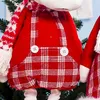 Decorazioni natalizie Top-Santa Claus pupazzo di neve renna bambola presente Babbo Natale con le gambe lunghe in tessuto Mesh Musi