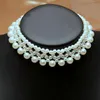 Girocollo Collana di perle multistrato elegante europea e americana Gioielli di moda coreani Catena di clavicola sexy per donna