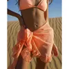 Women's Swimwear 2021 New Women Chiffon Swimwear Pareo Scarf Bikini Cover-Ups Wrap Kaftan Sarong Beach Sexy Skirts 9 Color Swimsuit Cover-Ups Y2303