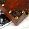 Torebki biżuterii 2PCS klasyczne drewniane skrzynki piersiowe Skarb Skarbowy Organizer Dekor