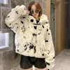 Women's Fur Winter Clothing Faux Coat Women Short Loose Fashion Horn Button Hooded Plush Thick Warm Overcoat