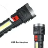 مصابيح كهربائية مشاعل الموضة شعلة مع COB Sidelight Design Mini ABS البلاستيك القابلة لإعادة الشحن مصباح كهربائي