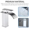 Bathroom Sink Faucets Square Chrome Bathroom Basin Faucet Waterfall Deck Mounted Cold Water Mixer Tap Brass Chrome Vanity Vessel Sink Crane Mixer 230311