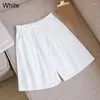 Shorts pour femmes été coton ligne femmes taille haute ample jambe large pour genou longueur droite décontracté pantalon court