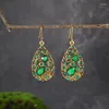 Studörhängen Vintage Women Fashion Bohemian Water Drop Colorful Rhinestones Ladies Earings Punk Earring