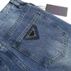 Projektant dżinsów męskie spodnie haftowe Modna trójkąt Trójkątne spodnie Hip Hop Zakażony zamek błyskawiczny rozmiar 30 32 34 36 xsq