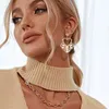 Dangle Küpeler Retro Moda Düzensiz Çiçek Kadın Kelebek Aşk Balık Kemik Yıldız İmitasyonu İnci Rhinestone Earrin