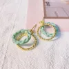 أقراط التدوير Redamancy Clay Weave for Women Girl Summer Drop Round Round Round Conferant Jewelry Accessory