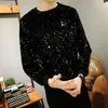 メンズパーカーDJパーソナライズされたノベルティゴールドスパンコールスウェットシャツステージ服のコスチュームブリングナイトクラブの衣装