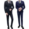 Herrenanzüge Frühling Herbst Smart Casual Herren Drei Mäntel Hosen Weste Business Bräutigam Kleider Schwarz Grau Blau Blazer Herrenbekleidung Anzug