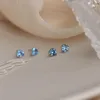 Orecchini a bottone Arrivo Elegante Sky Blue Zircone cubico Cuore Argento sterling 925 Per donna Gioielleria raffinata YEA598Stud