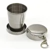 Cups Saucers 5st Portable Stainless Steel Folding Drivable Cup blackjack Teacups Teaware