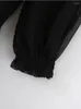 فساتين غير رسمية yenkye الخريف نساء أسود جاكارد فستان طويل الأكمام