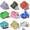 Favor Tutucu Mücevher Torbaları 100 PCS Moon Stars Dstring Organza Çantaları Düğün Partisi için Küçük Hediye Sevgililer Günü Bırakma Teslim Etkinliği Dhvai