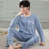 Pijamas suo -sono masculino para menores de pijama para mangas compridas e calças imprimem pijamas camisola de pijama de pijama